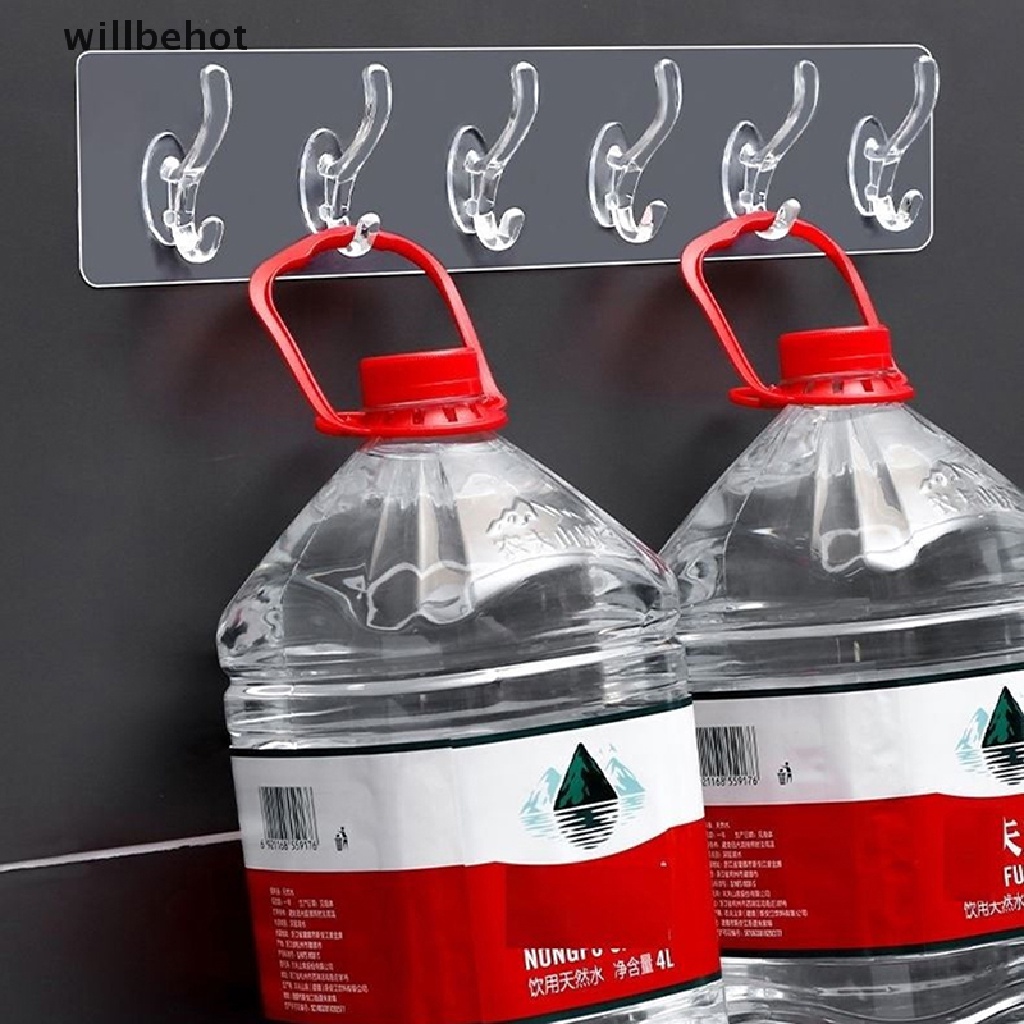 Móc Treo Đồ Gắn Tường Trong Suốt Không Cần Khoan