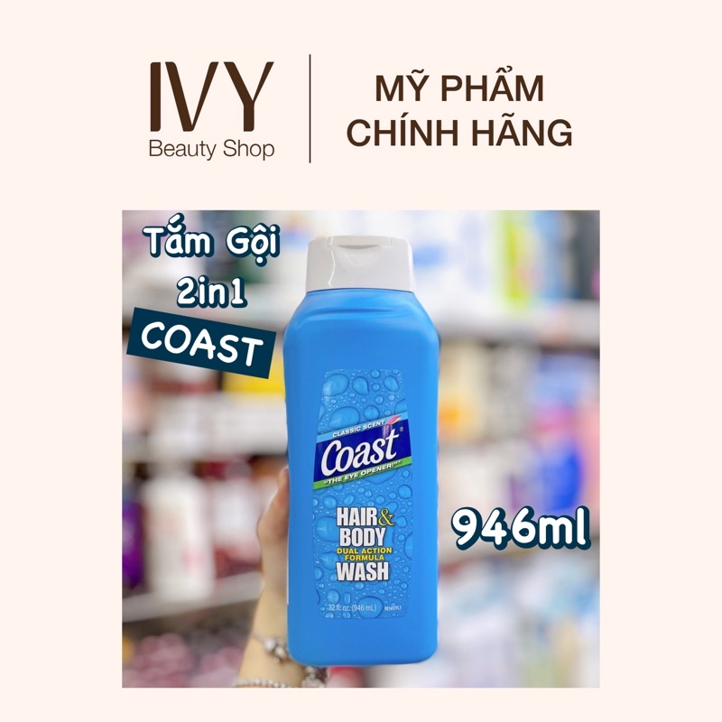 Sữa Tắm Gội Coast Nam 2in1 Mỹ 946ml