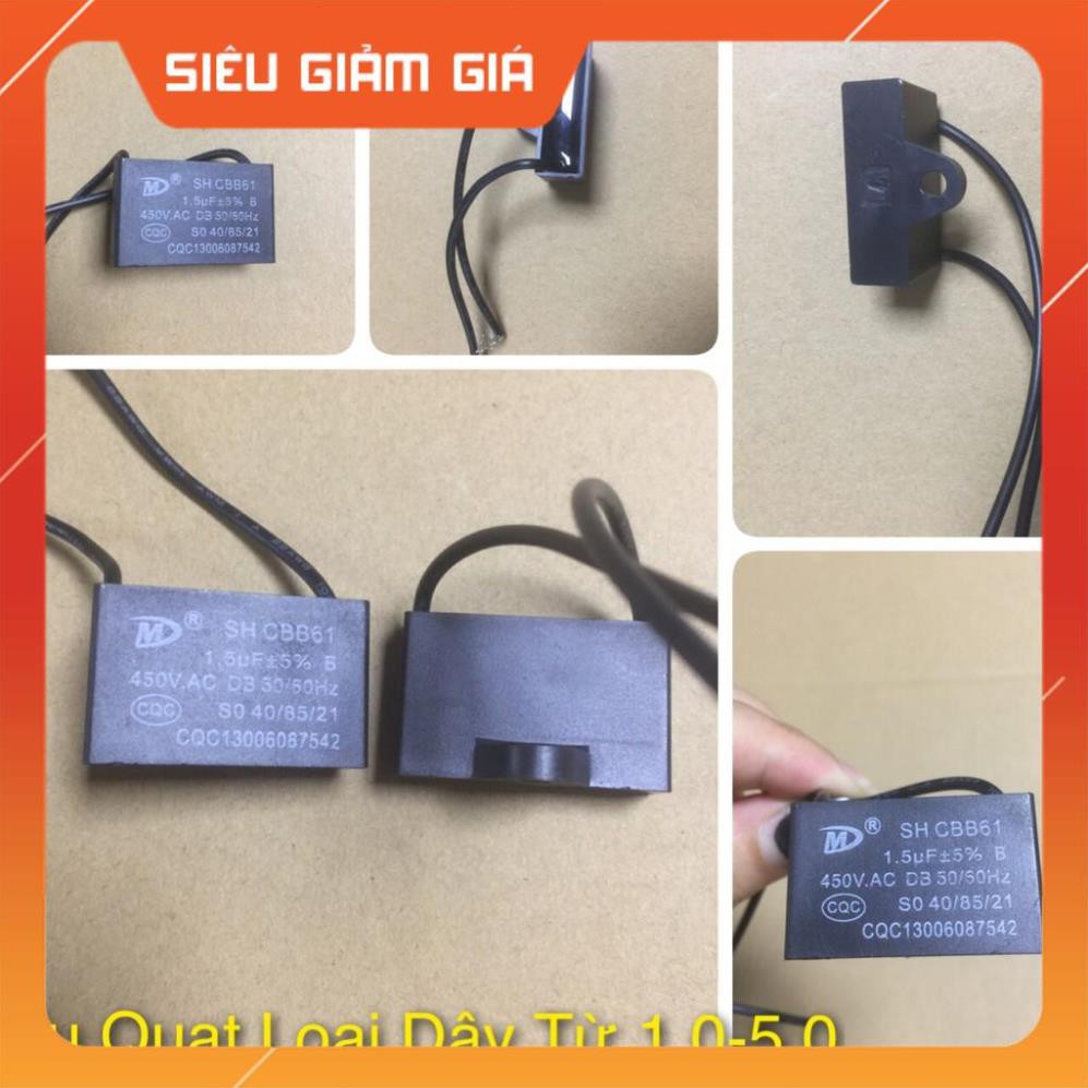 Combo 5 Tụ Quạt Điều Hòa: 3.5UF; 4UF; 5UF; 6UF; 7UF; 8UF