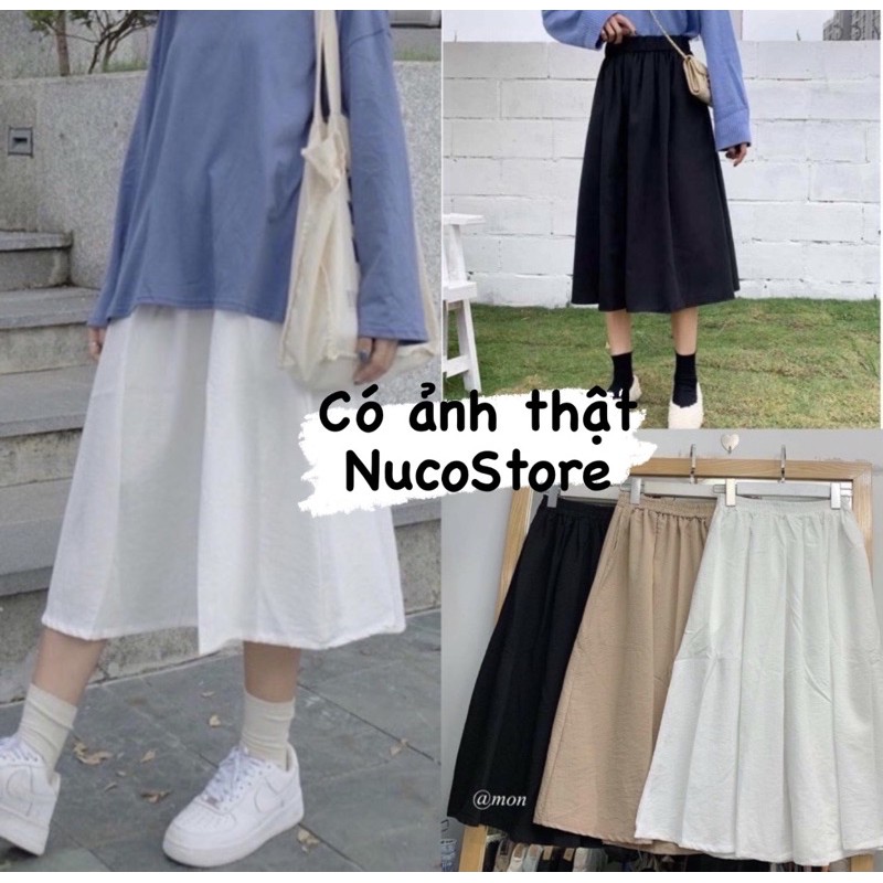 Chân váy đũi Quảng châu - Chân váy dài