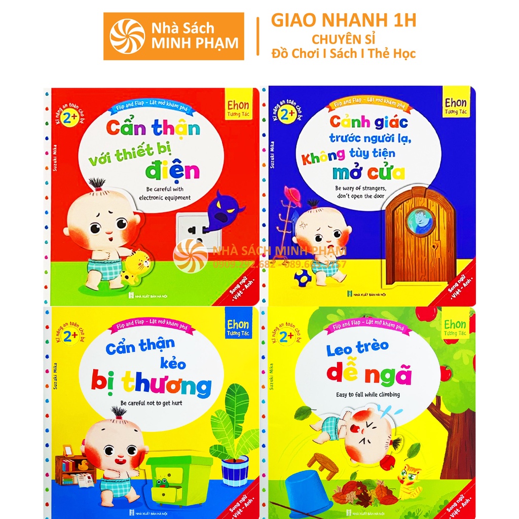 Sách Ehon Song Ngữ Việt Anh Tương Tác Lật Mở Kỹ Năng An Toàn Cho Bé Bộ 10 Cuốn