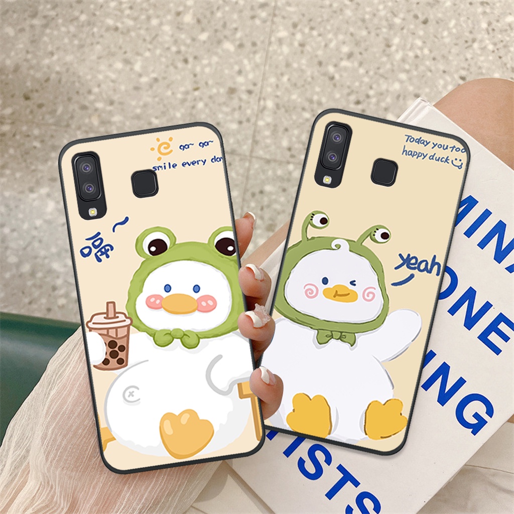 Ốp lưng Samsung A8 Star/ A9 Star chú vịt đáng yêu, lucky duck, ốp cặp đôi dễ thương