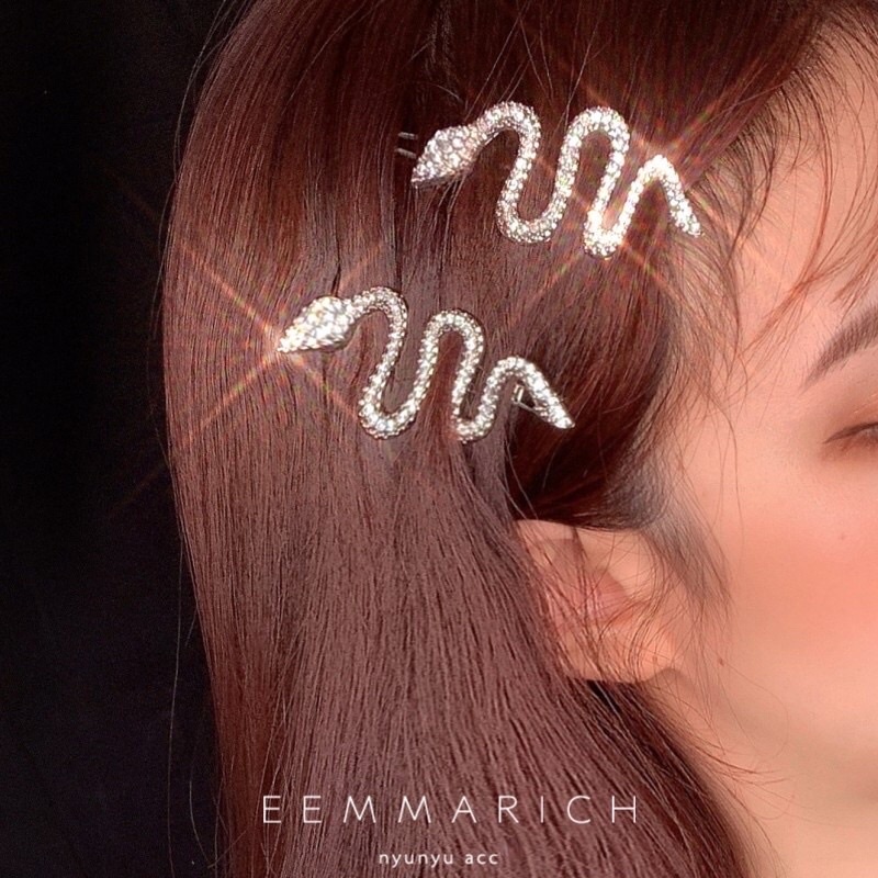 Kẹp tóc Rắn đính đá ph a lê xịn sò  đi chơi, dạo phố siêu sang chảnh (HOT🔥]