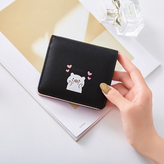 Bóp ví ngắn cầm tay khóa bấm gấp 2 ksv303 chú heo bán tim hàng quảng châu phong cách