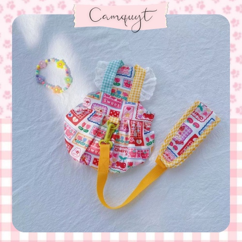 Dây dắt kiểu váy CAMQUYTSTORE phong cách Lolita màu hồng dễ thương cho thú cưng