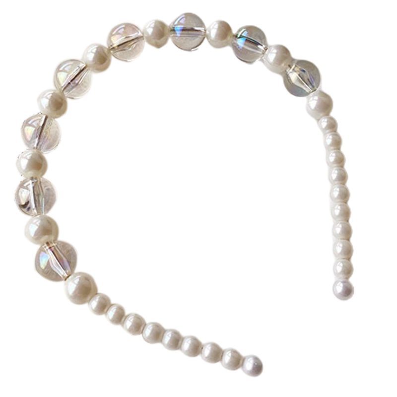 Băng Đô Cài Tóc Bản Rộng Đính Đá Xinh Xắn Cho Cô Dâu