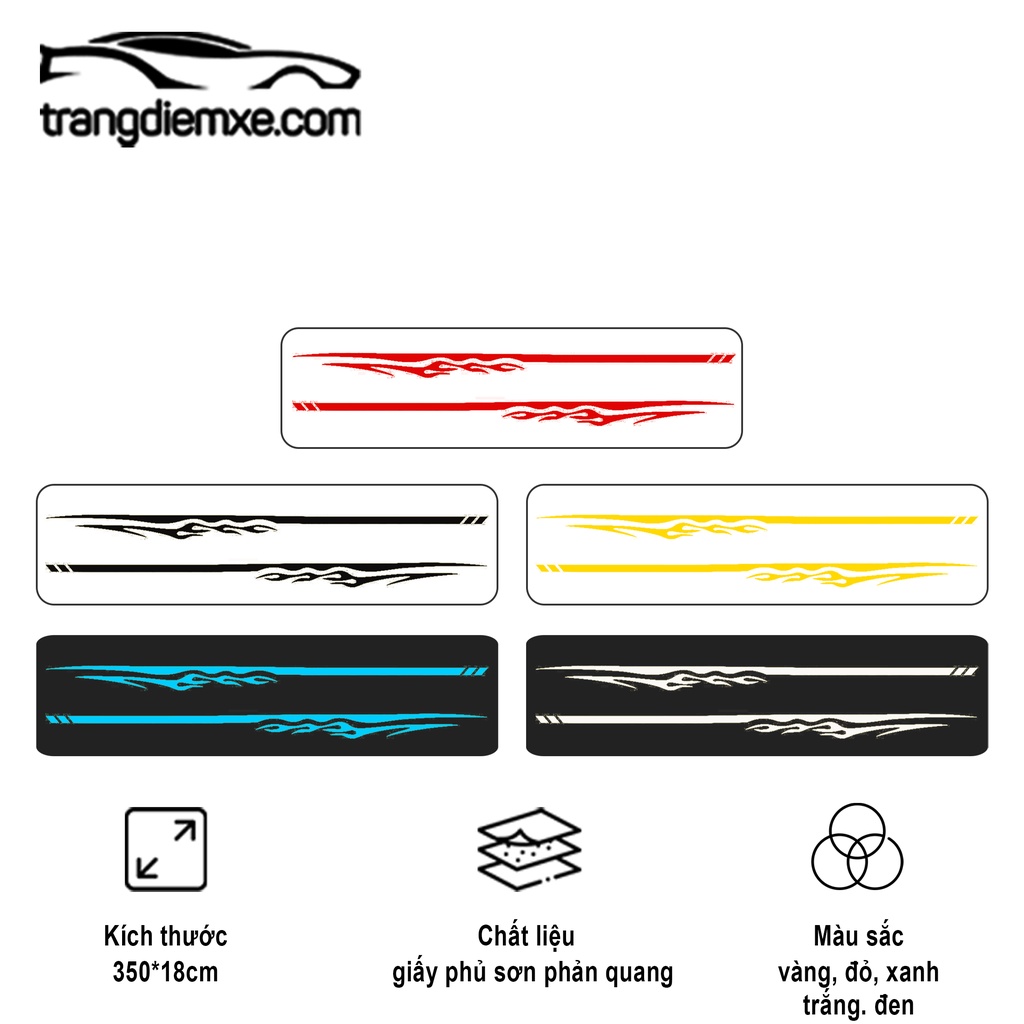 Decal Dán Xe Hình Mũi Tên Lửa Tem Dán Xe Bao Xịn Xò Trangdiemxe Y63