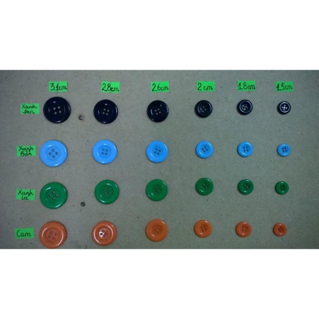 20 nút 4 lỗ quần tây, áo vét, áo dạ