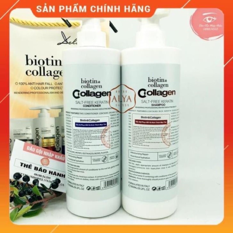 CẶP DẦU GỘI SIÊU PHỤC HỒI TÓC,KÍCH THÍCH MỌC TÓC BIOTIN COLLAGEN CAO CẤP.HÀNG CHÍNH HÃNG