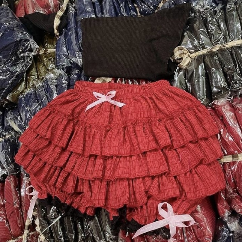 Quần tầng đính nơ viền ren sexy