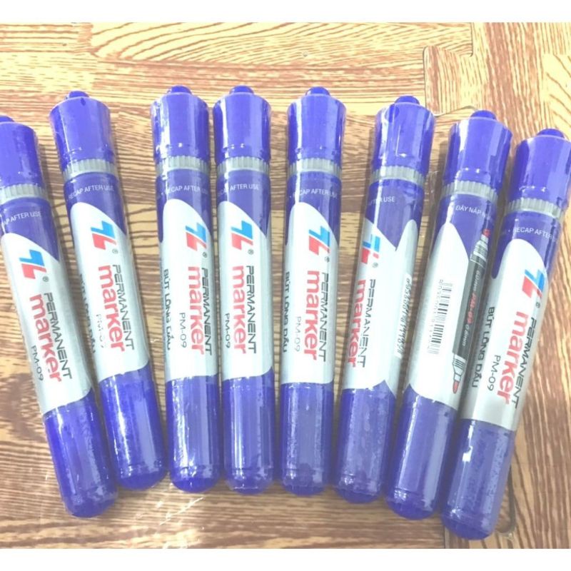 Bút lông dầu PM- 09/ PM -04Thiên Long, bút lông dầu 2 đầu xanh, đỏ, đen- hàng chính hãng