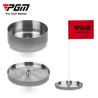 Bộ hố cờ golf inox cao cấp PGM-DB002: sáng không gỉ, phù hợp mọi loại thảm tập putting dày và mỏng.