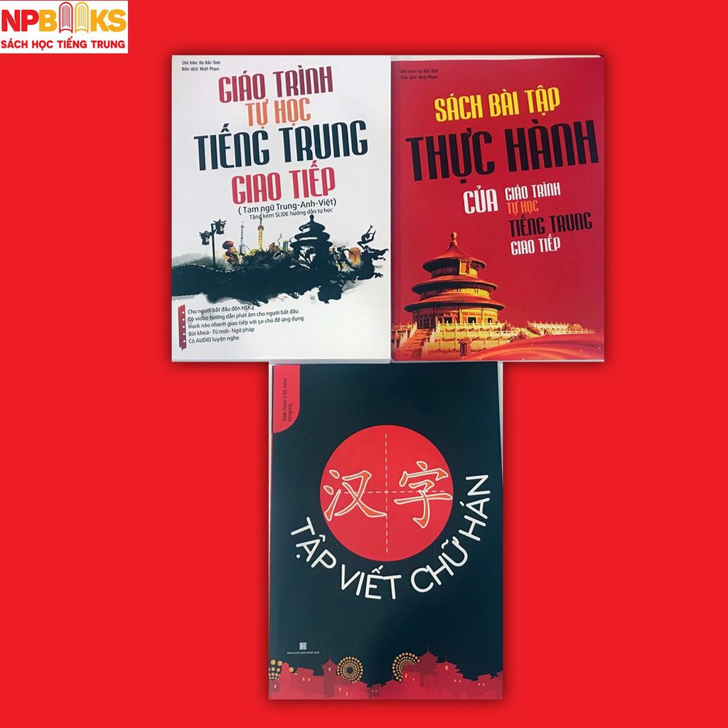 SÁCH - Combo Giáo trình tự học tiếng Trung giao tiếp + Tập viết chữ Hán