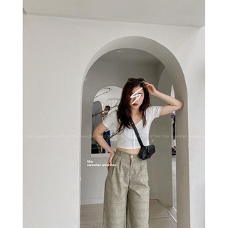 Áo croptop cài cúc 6 màu