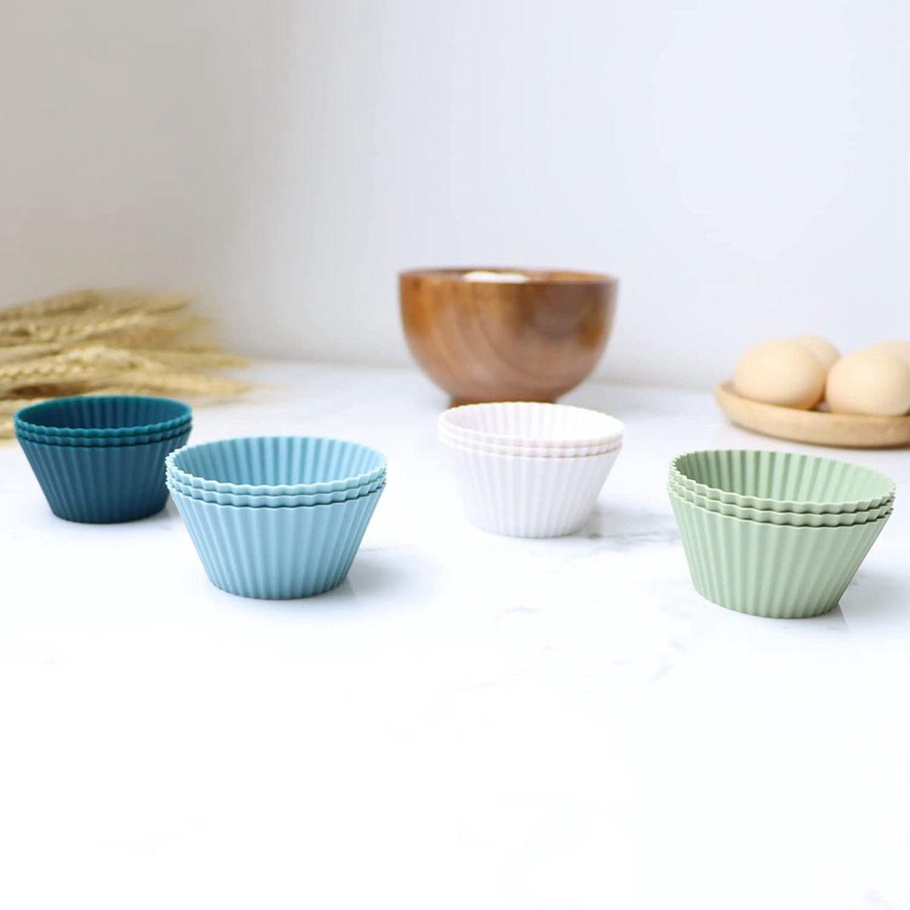 Bộ 12 Khuôn Silicone Nướng Bánh Tái Sử Dụng Được