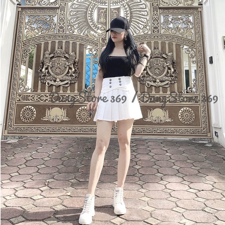 Chân Váy Xếp Ly To Phối Khuy Cá Tính Cao Cấp Freeship,Chân Váy Ngắn Thời Trang Hẹn Hò Sang Chảnh Gout Châu Á Siêu Xinh | BigBuy360 - bigbuy360.vn