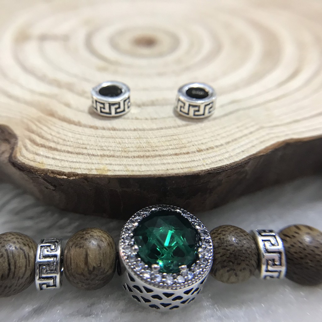 Hạt Charm KATEDA SHOP Mạ Bạc Đính Đá, Làm Vòng Tay Đi Chơi Dự Tiệc Nhiều Màu Sắc