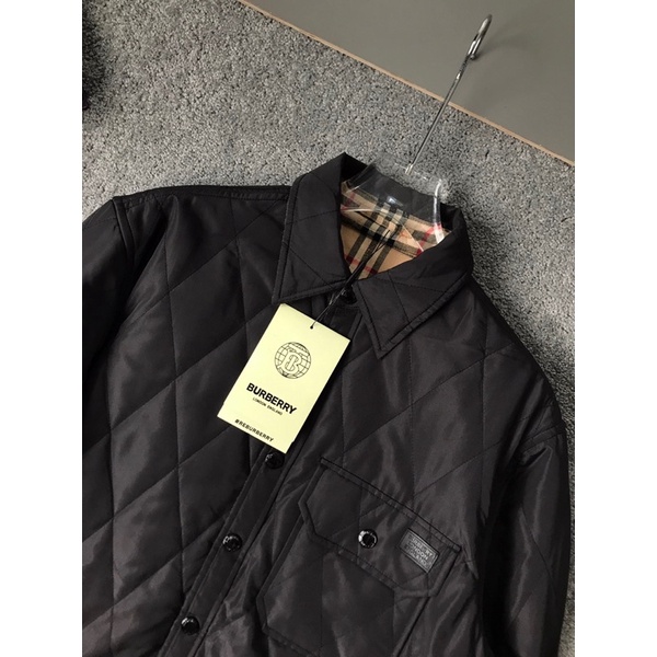 Áo khoác mùa đông cho nam vân hình thoi thương hiệu thời trang cao cấp Burberry BBR