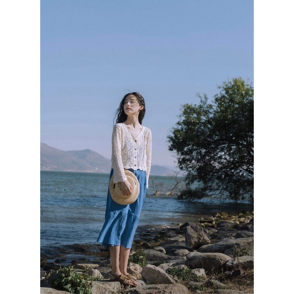 - Áo len móc handmade phong cách Vintage/ Bohomian siêu xinh chất đẹp
