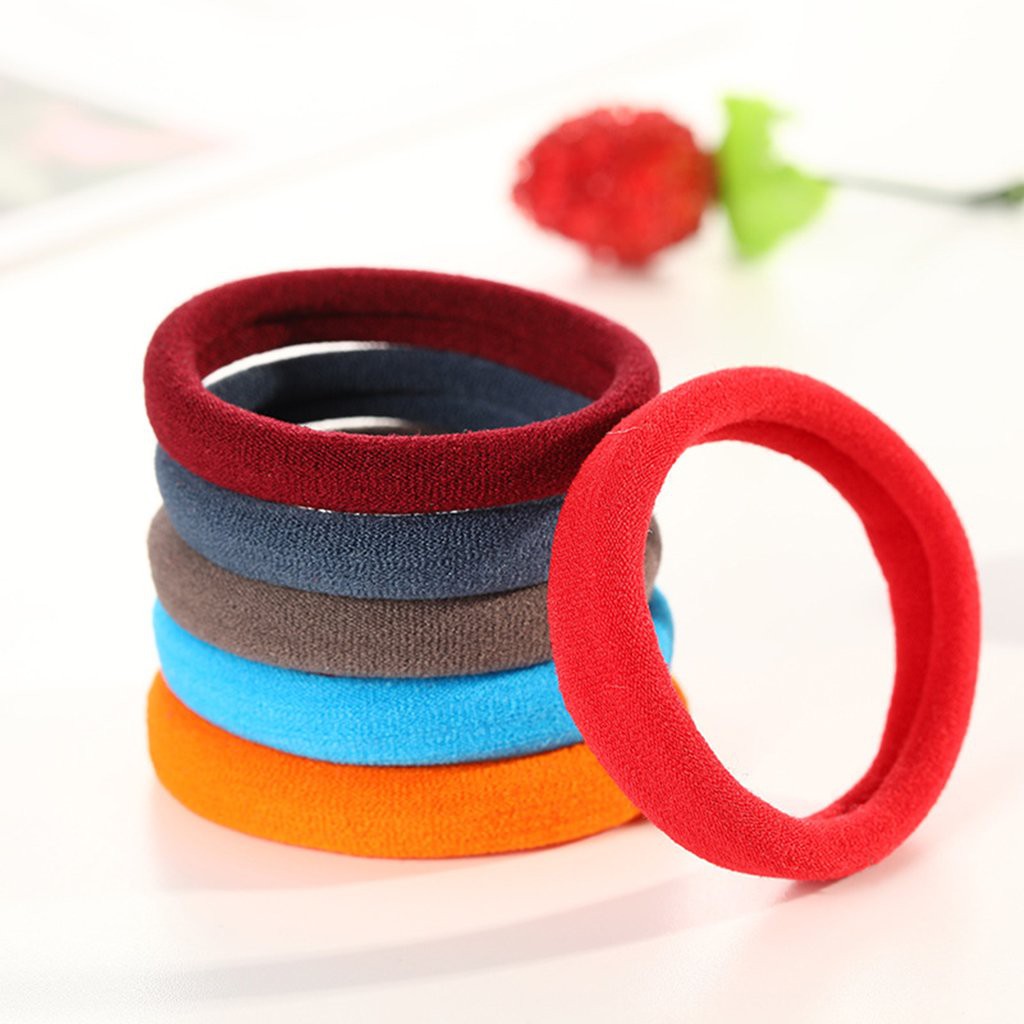 SET 5 CÁI BUỘC TÓC BASIC CHUN CO GIÃN TRƠN NHIỀU MÀU LỰA CHỌN | VUDEO THẬT | SHOP BEECOW