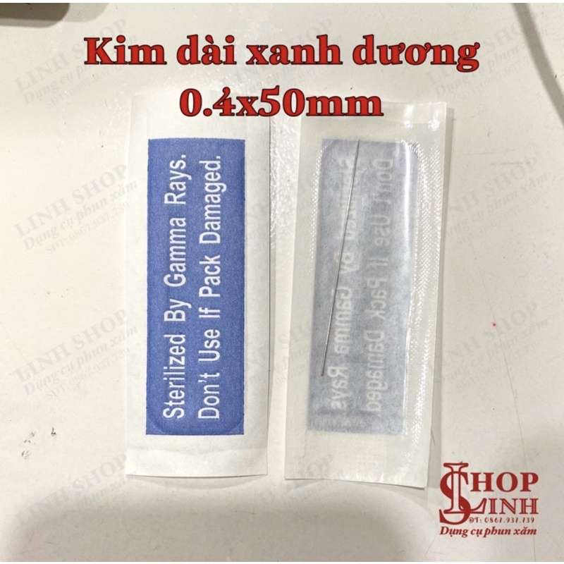 Kim ngắn xanh lá 0.35x35mm, kim phun mày tạo hạt, phun xăm môi, phun mí, dành cho máy thần thánh, máy pro, máy mailisa