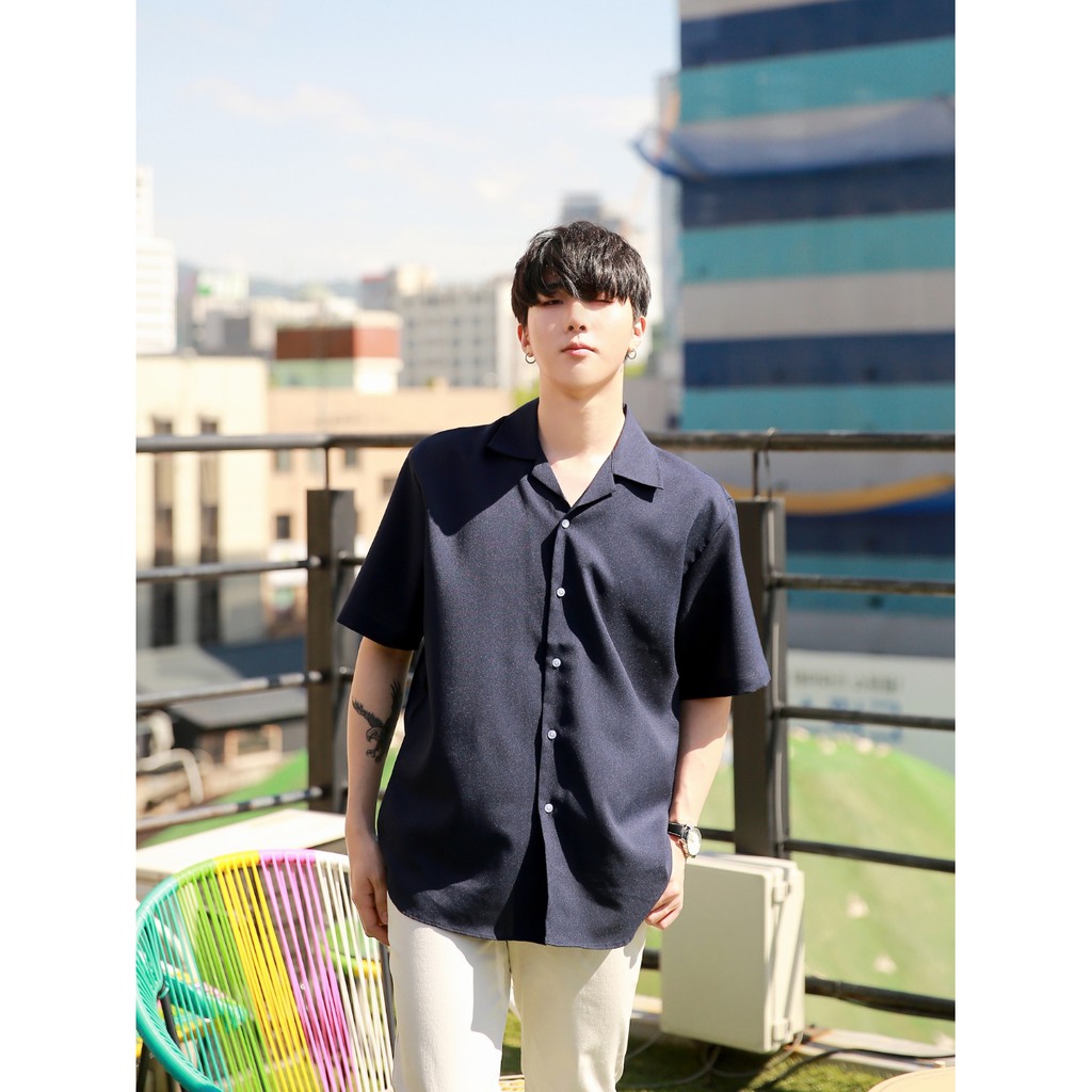 SƠ MI UNISEX CỔ VEST tay ngắn 5 màu- DIRAZO