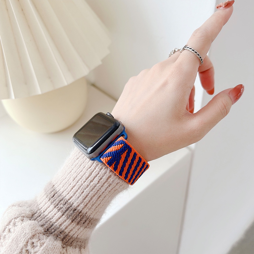 Dây Đeo Đồng Hồ Apple Watch iWatch Ultla Series 3 4 5 6 se 7 8 Bằng Nylon Đàn Hồi Có Thể Điều Chỉnh