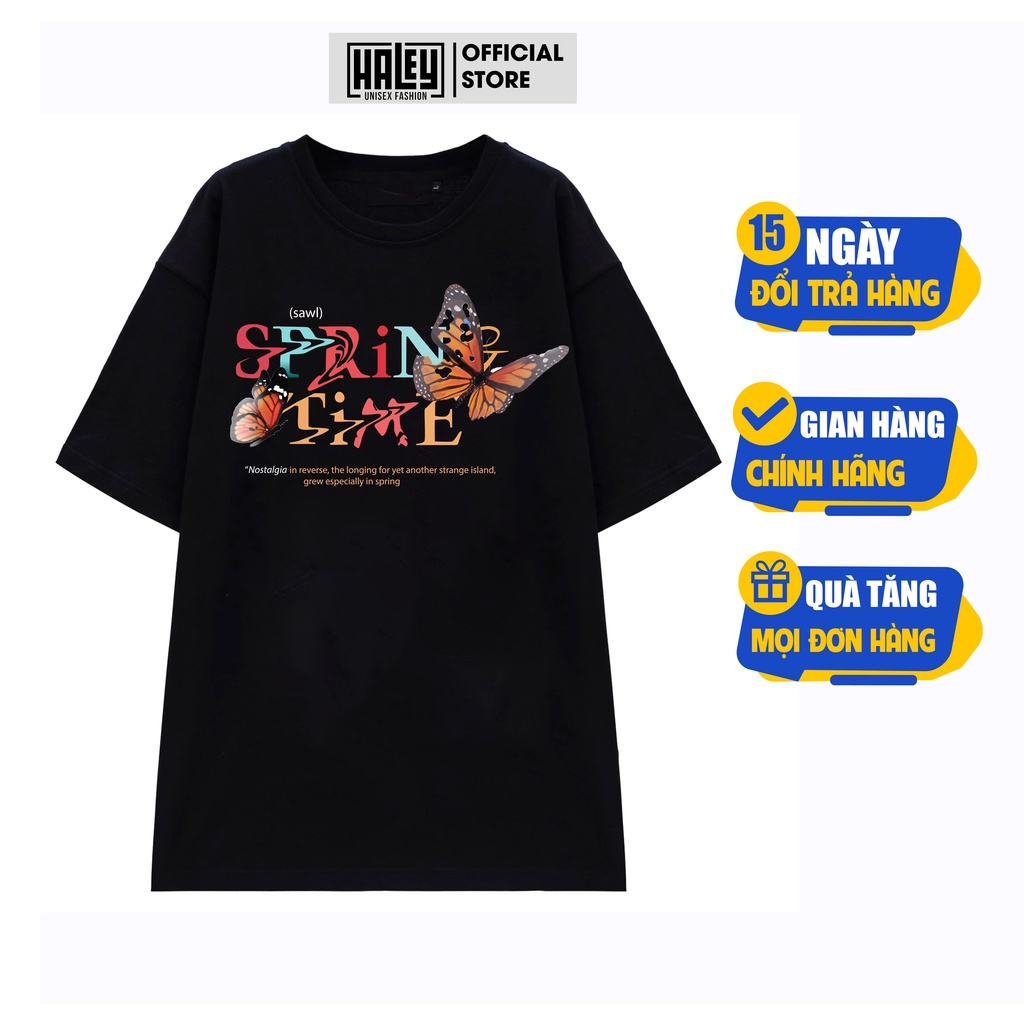 Áo Thun Nam Nữ unisex HALEY Spring Time và Cún Basic cao cấp thoáng mát Form Rộng phong cách Hàn Quốc TN430 - TN464Haley