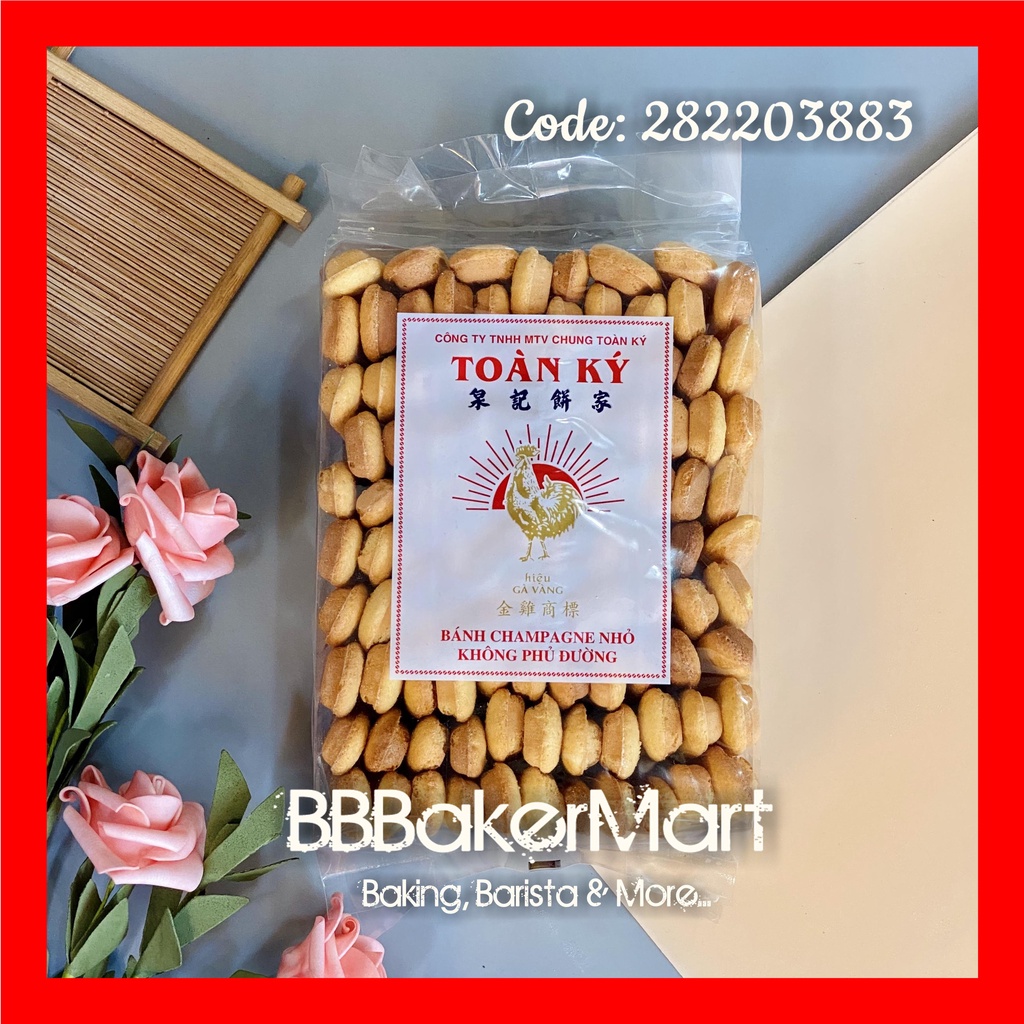 Bánh Sâm Banh Champagne (Lady Fingers) hiệu TOÀN KÝ loại không phủ đường - Bịch 500gr