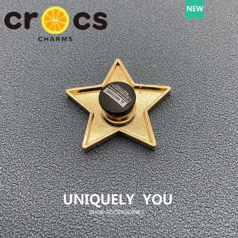 Khóa Kim Loại Hình Ngôi Sao Năm Cánh Đính Đá Trang Trí Giày Crocs jibbitz