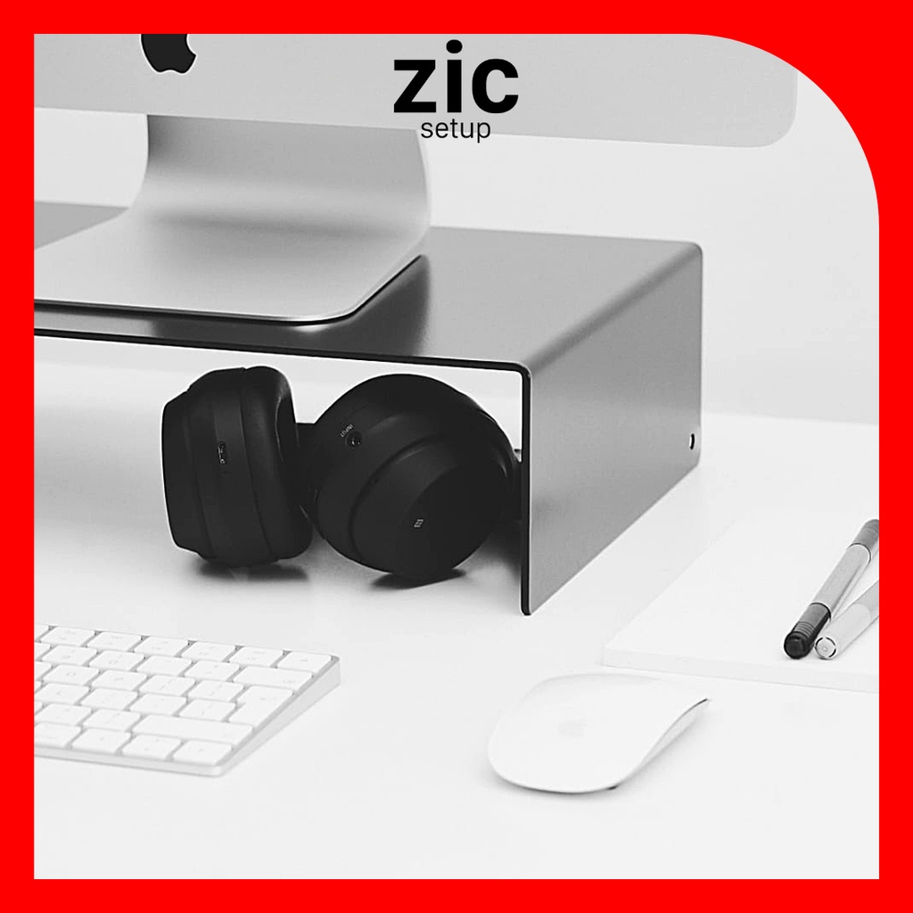 Kệ để màn hình máy tính thép Zic Stand có rãnh đi dây điện, chắc nhẹ bền đẹp, xài ngay không cần lắp ráp, ship toàn quốc