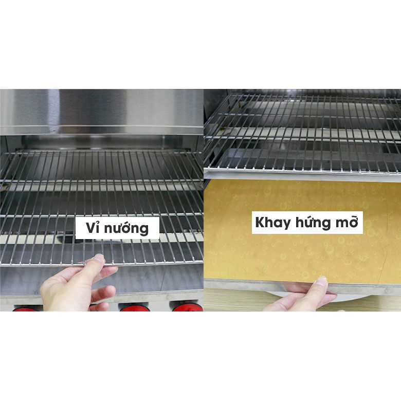 Lò nướng thực phẩm không khói Salamander 10, lò nướng đa năng họng bằng gas NEWUSN  hàng chính hãng