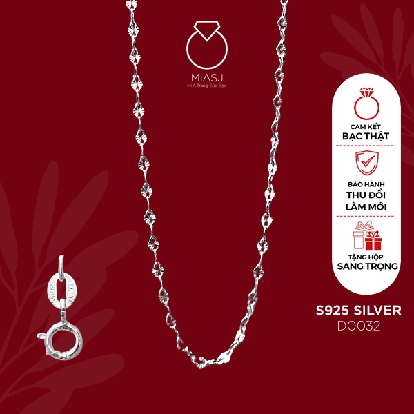 Dây chuyền nữ bạc Ý S925 MiASJ dây mì mỏng các kiểu thời trang cao cấp sang trọng | MiASJ