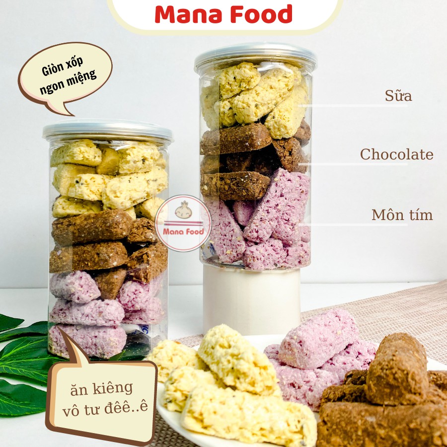 Bánh yến mạch mix Mana Food, bánh yến mạch hàn quốc, bánh ăn kiêng, snack ăn kiêng, bánh quy, bánh xốp