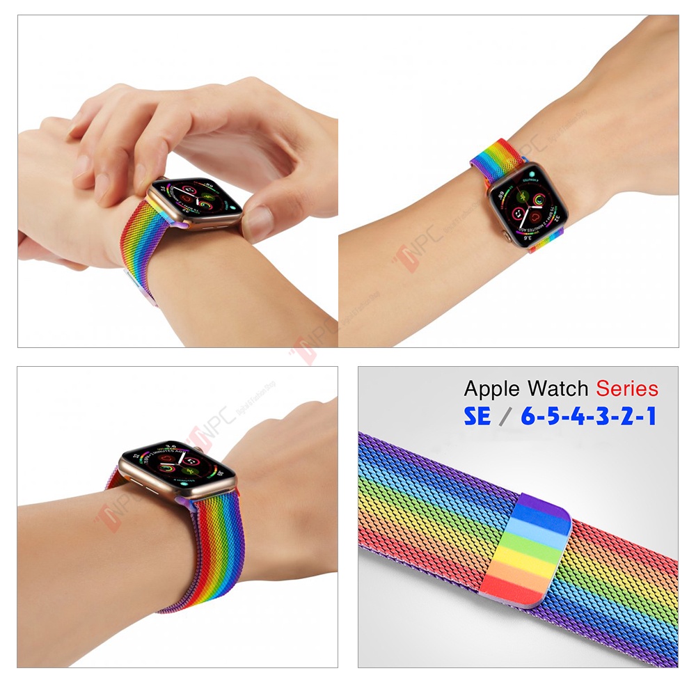 [New Color ➋⓿➋➊] Dây Apple Watch Camouflage Thép Không Gỉ Khóa Nam Châm Milanese Loop Series SE / 6-5-4-3-2-1