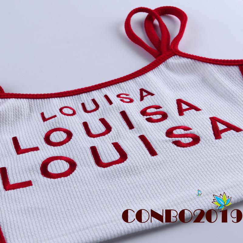 Áo ba lỗ nữ thêu chữ phong cách thời trang