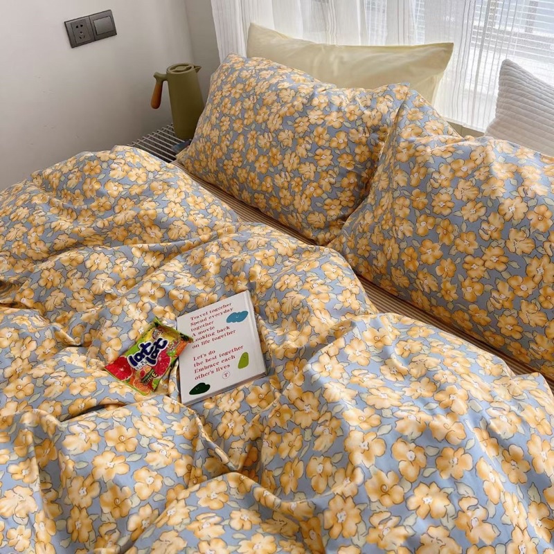 Set Bộ Vỏ Chăn Ga Hoa Xinh Chất Liệu Vải Cotton Living, Chất Vải Thoáng Mát, Bền Đẹp - Nhiều Hoạ Tiết _Shinbedding