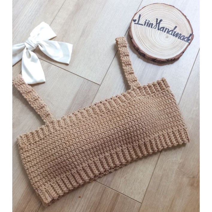 Áo 2 dây vintage len MÃ A06 LiinHandmade