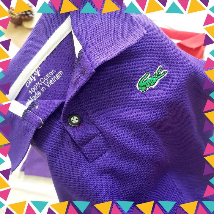 Áo Thun Polo Vải Cá Sấu Cổ Trụ Trơn Cho Bé