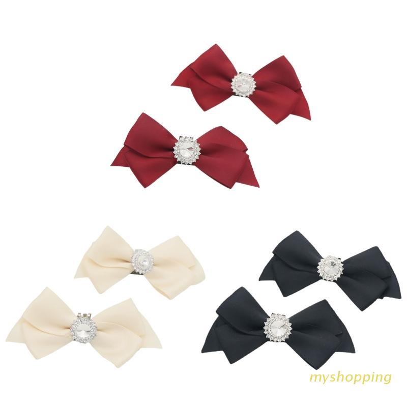 1 Cặp Phụ Kiện Trang Trí Giày Cưới Hình Nơ Đính Đá Sang Trọng