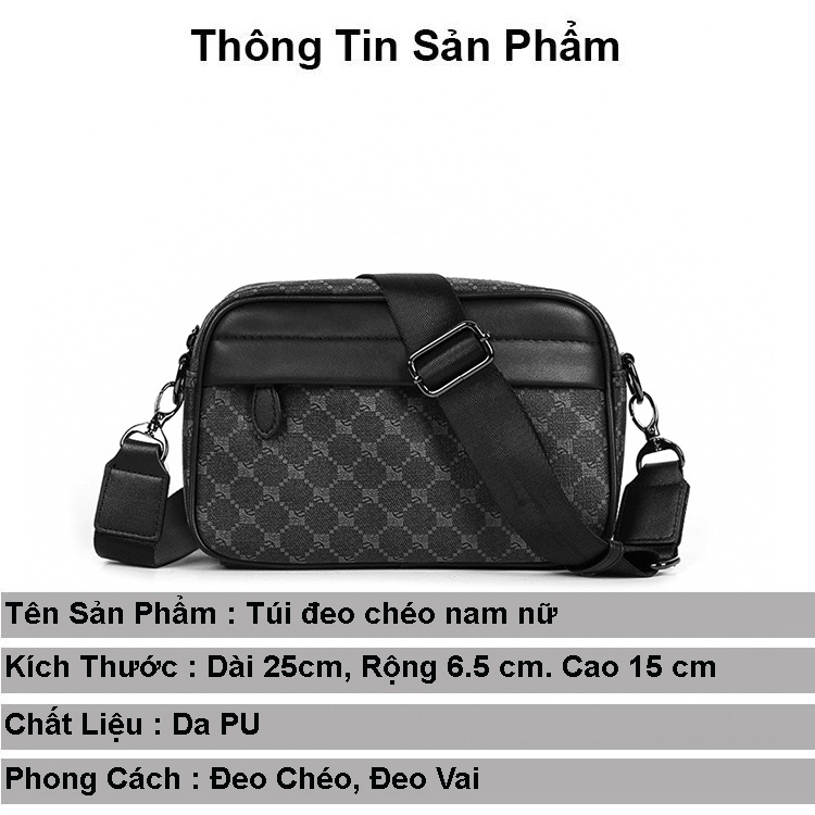 Túi đeo chéo nam nữ da cao cấp RIKY phong cách thời trang đeo vai unisex chống nước