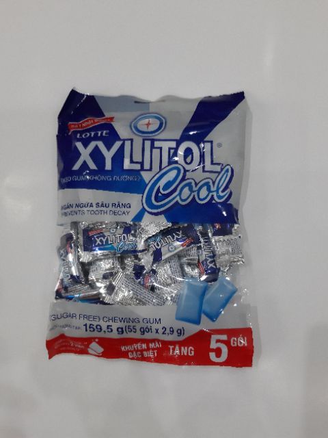 KẸO GUM KHÔNG ĐƯỜNG XYLITOL I COOL, VIỆT QUẤT, CHANH BẠC HÀ I 55 GÓI/ BỊCH