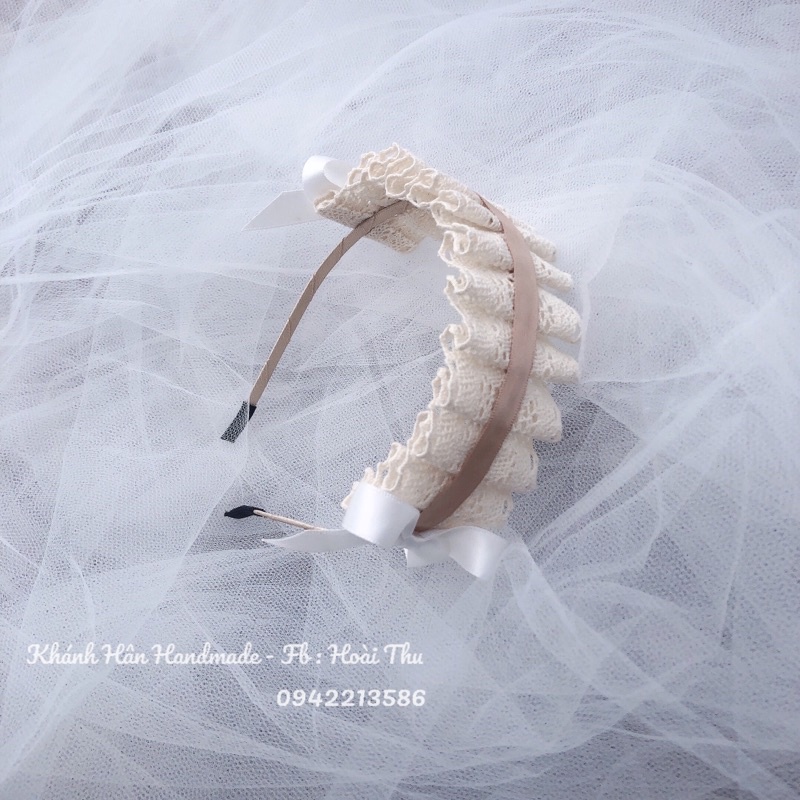 Cài tóc màu kem dành cho bé gái ( ảnh thật KH handmade )