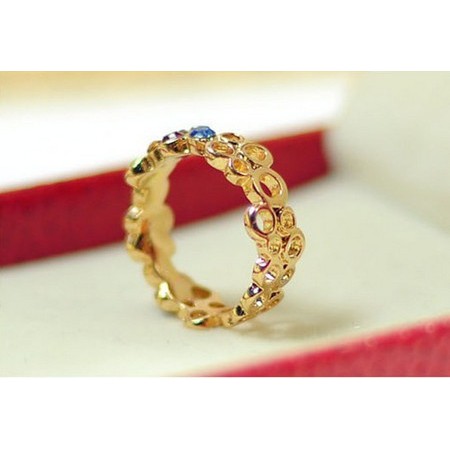 Nhẫn đính đá nhiều màu thiết kế thời trang