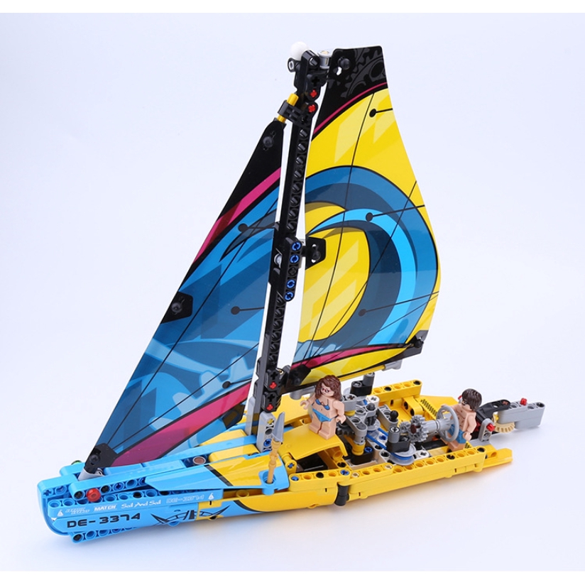 Compatible with Lego 42074 Lepin 20074 Technic Real-life Racing Yacht Building