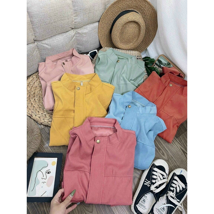 Áo Khoác Form Rộng Nữ Chất Vải Da Lộn Cao Cấp Phù Hợp Với Mọi Thời Tiết