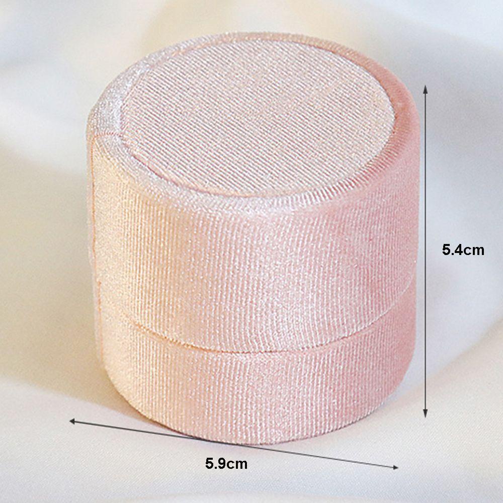 ANEMONE Hộp Đựng Nhẫn Hình Tròn Mini Bằng Nhung Màu Hồng Tinh Tế Ốp