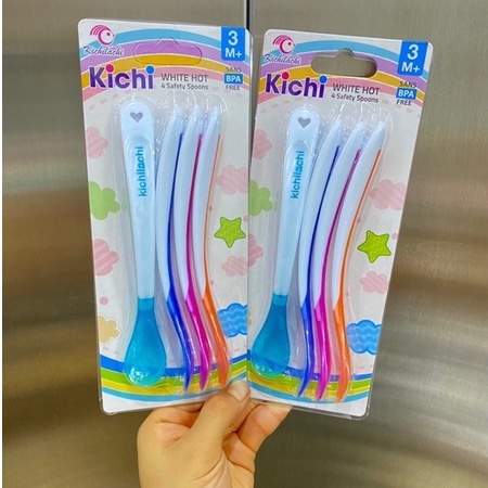 Thìa ăn dặm báo nóng Kichilachi không chứa BPA an toàn cho bé