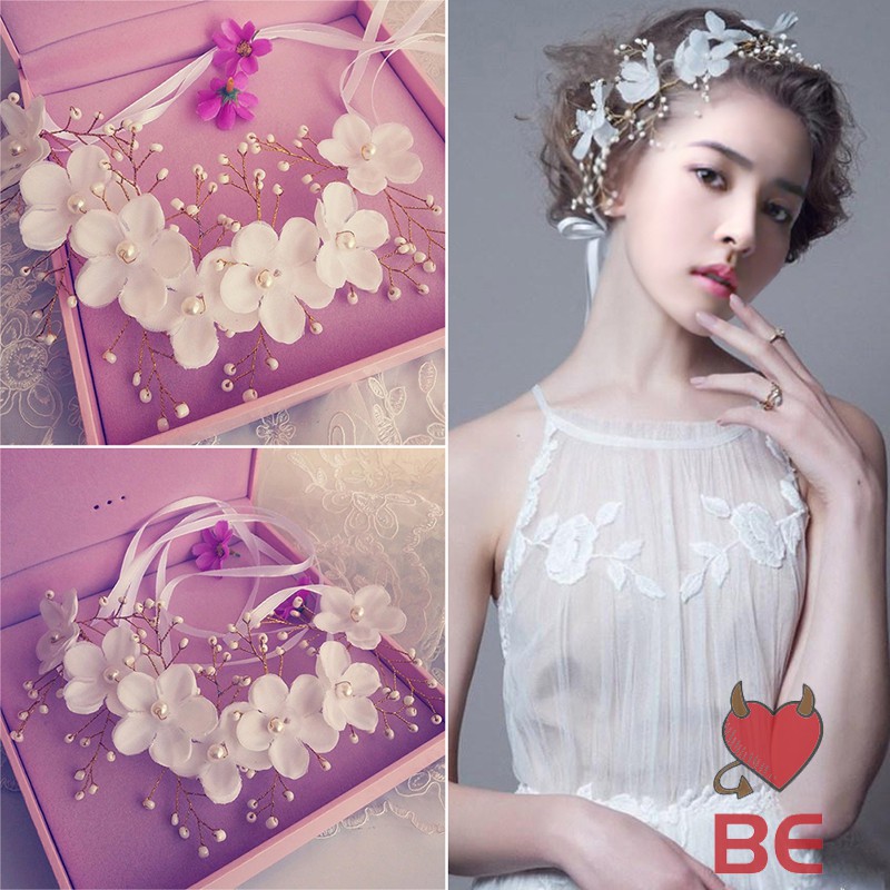 YADORNOS Vòng hoa đội đầu YADORNOS xinh xắn dành cho cô dâu trong đám cưới