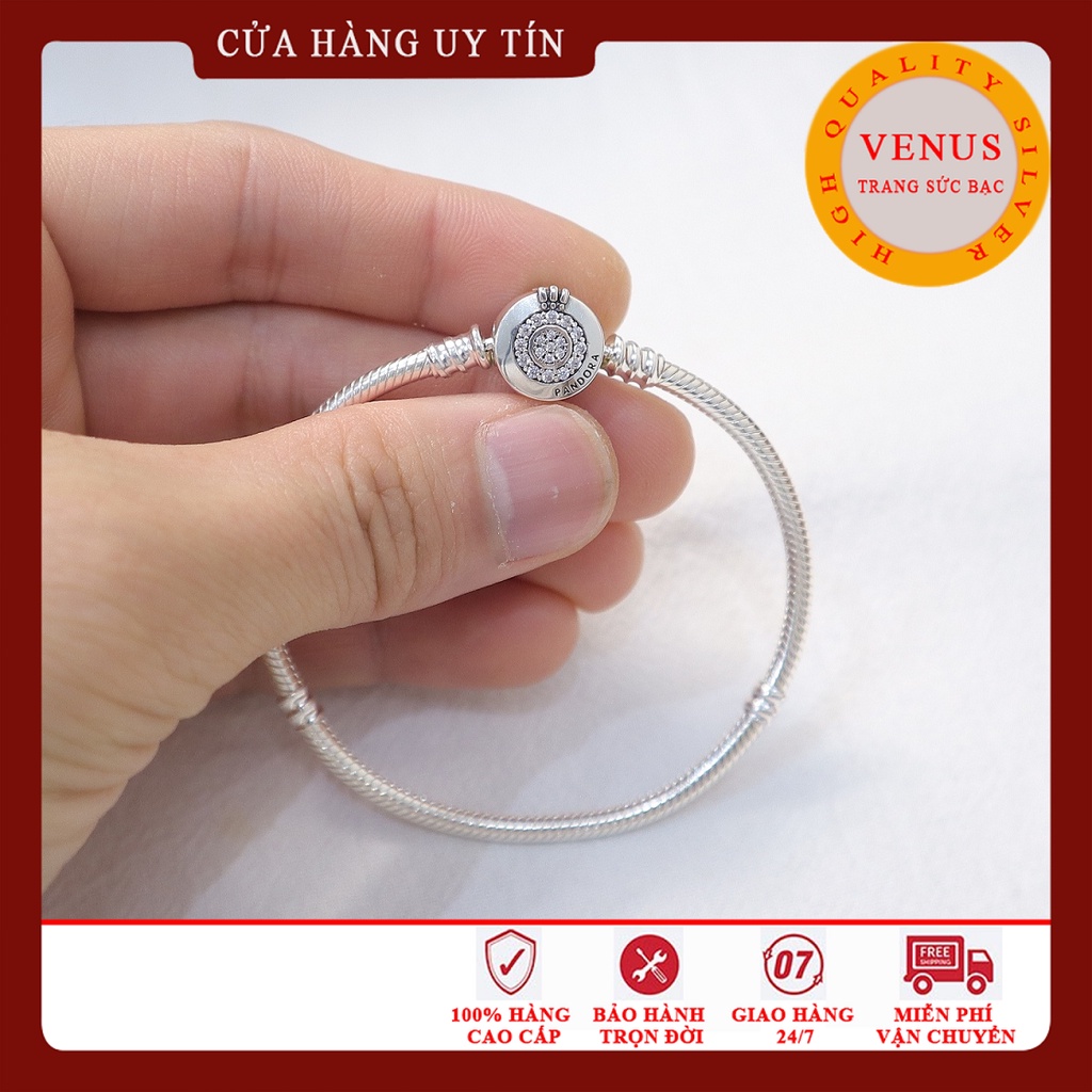 Vòng charm khóa vương miện O tròn- [Hàng cao cấp bạc 925] - Mã sản phẩm VENUSLG